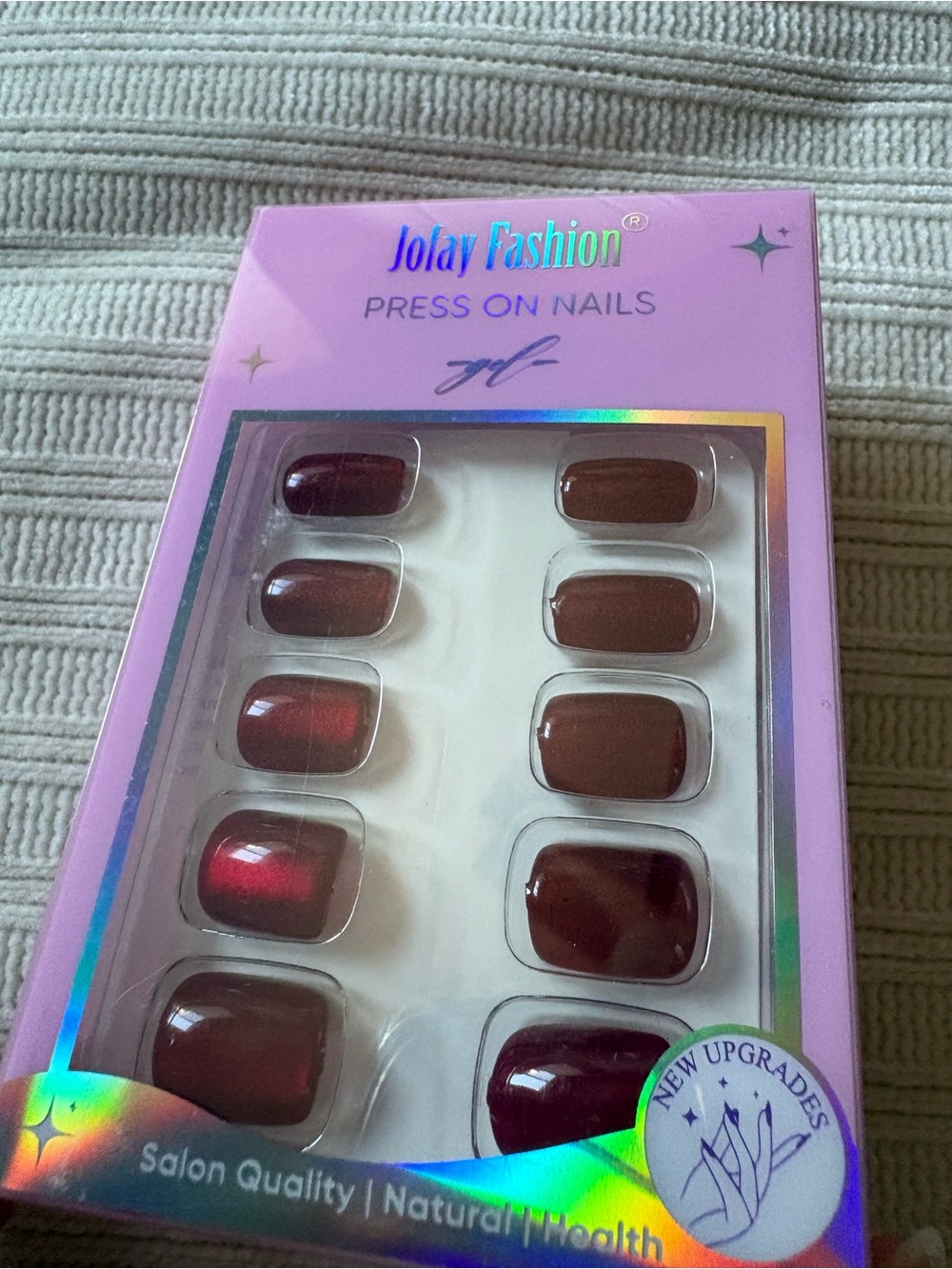 Jofay Fashion Burgundy Press-On Nails - Salon Quality